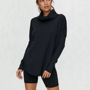 Aritzia Babaton The Group Waffle Grey Cotton Thermal Baselayer Turtleneck XS